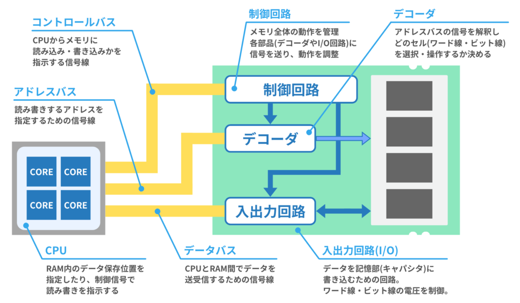 メモリー CPU RAM 動作原理